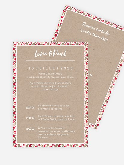 Faire-part de mariage Liberty
