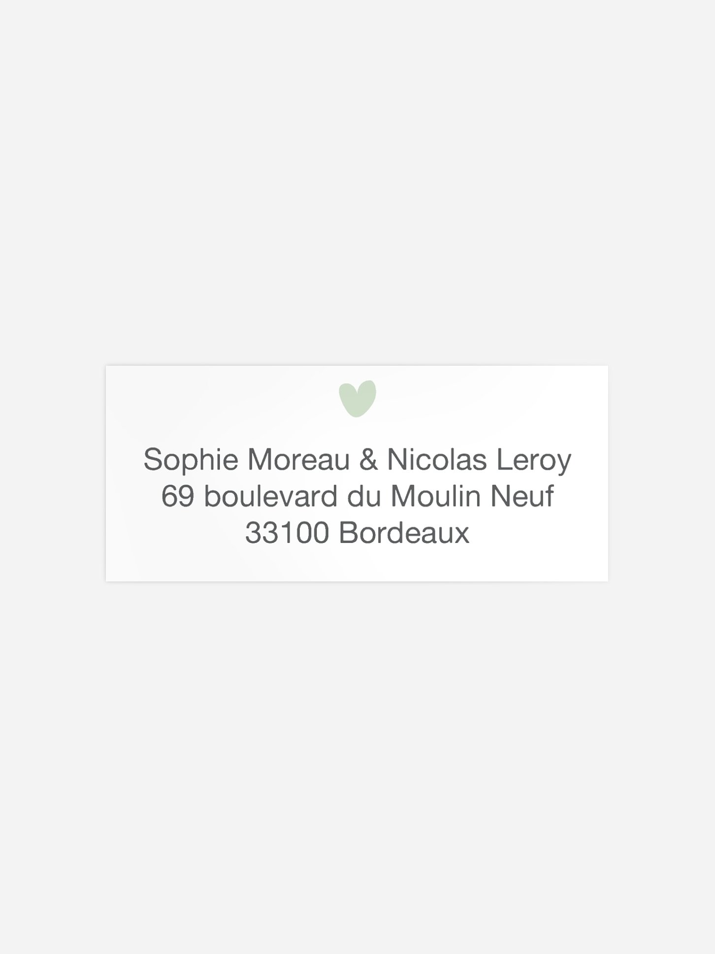 Étiquette expéditeur mariage Un beau jour