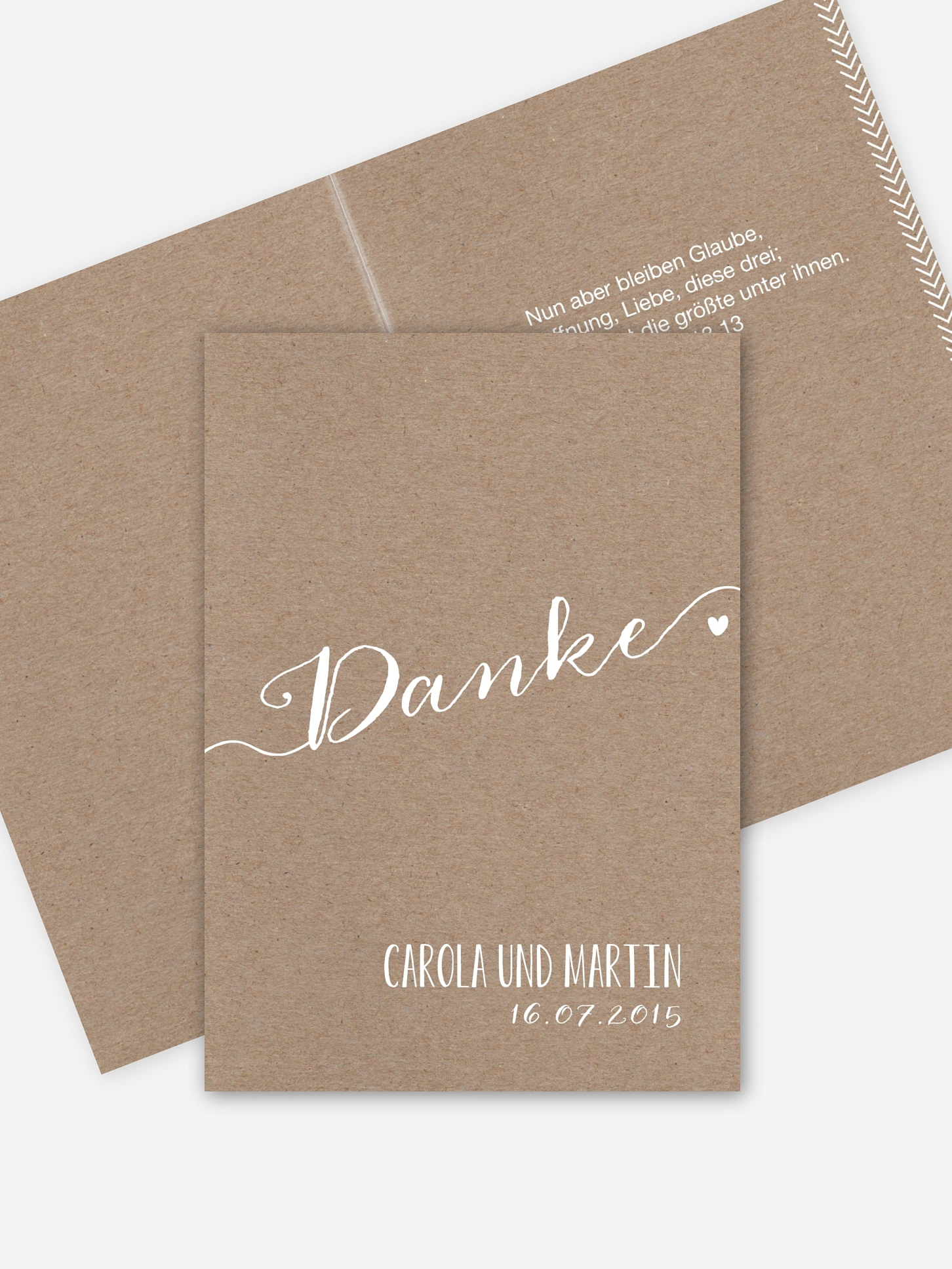Blanko-Dankeskarte Hochzeit Kalligrafie