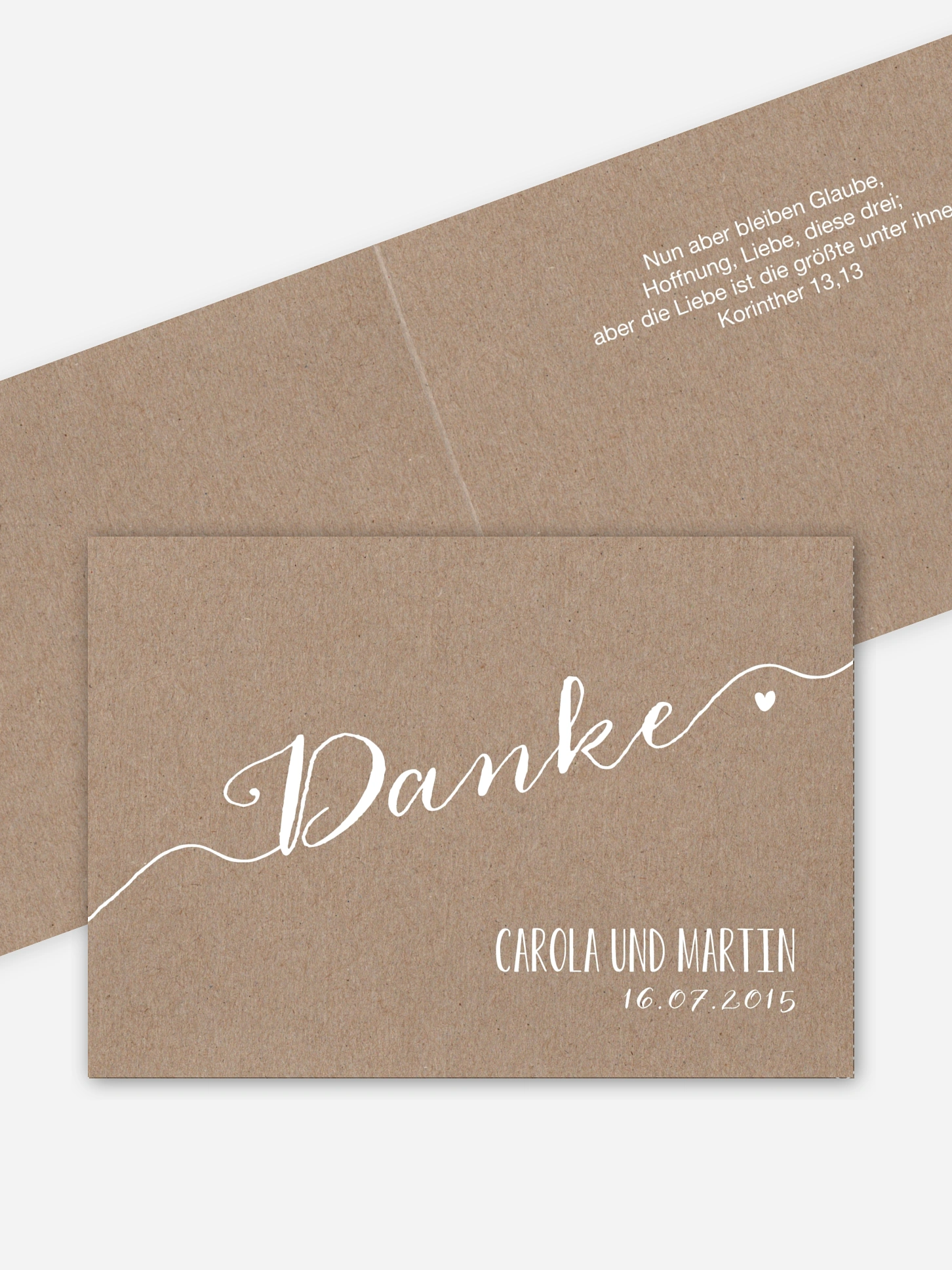 Blanko-Dankeskarte Hochzeit Kalligrafie