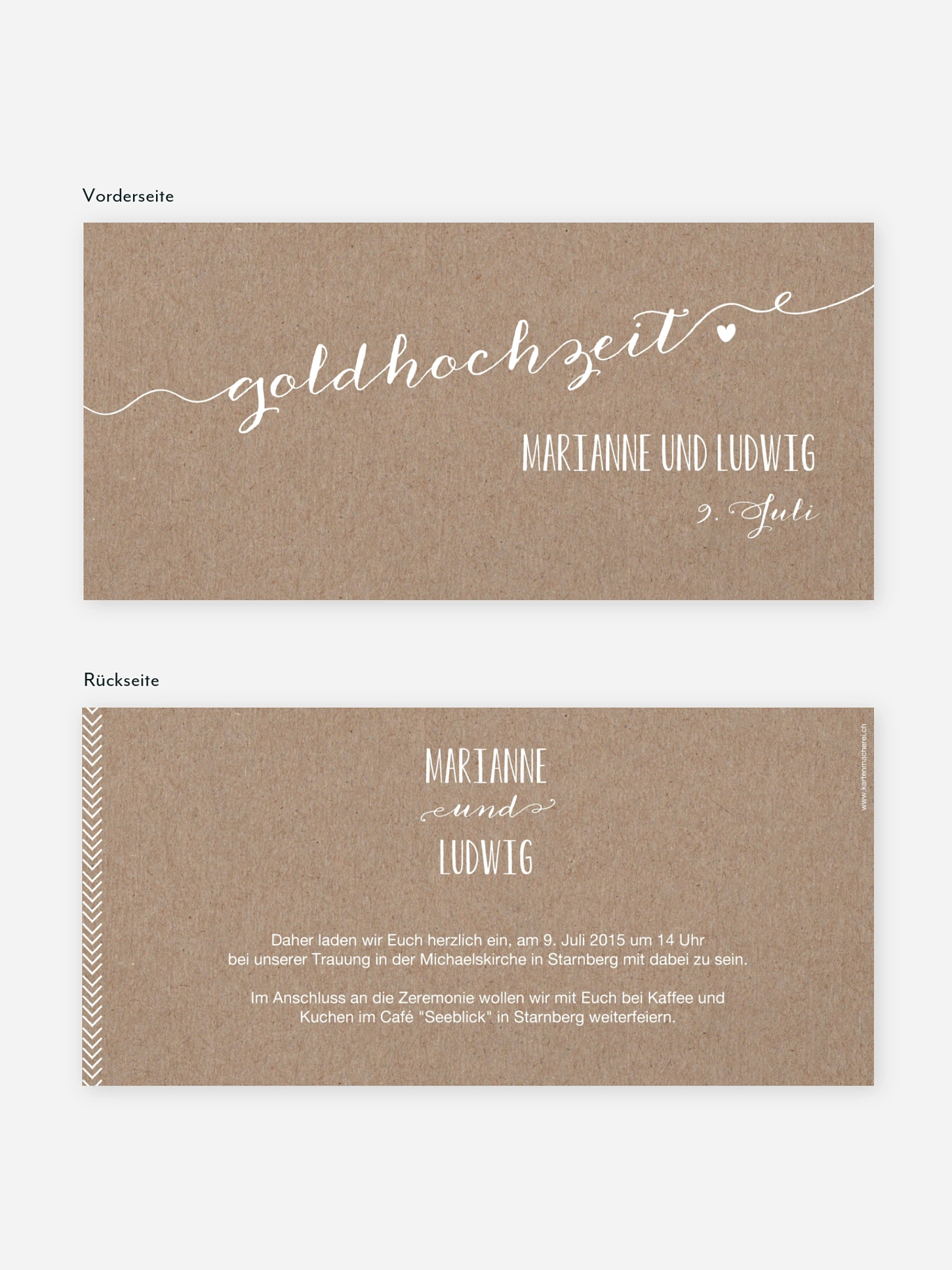 Einladung zur Goldenen Hochzeit Kalligrafie