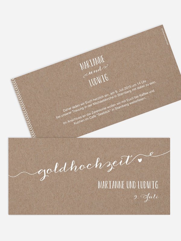 Einladung zur Goldenen Hochzeit Kalligrafie