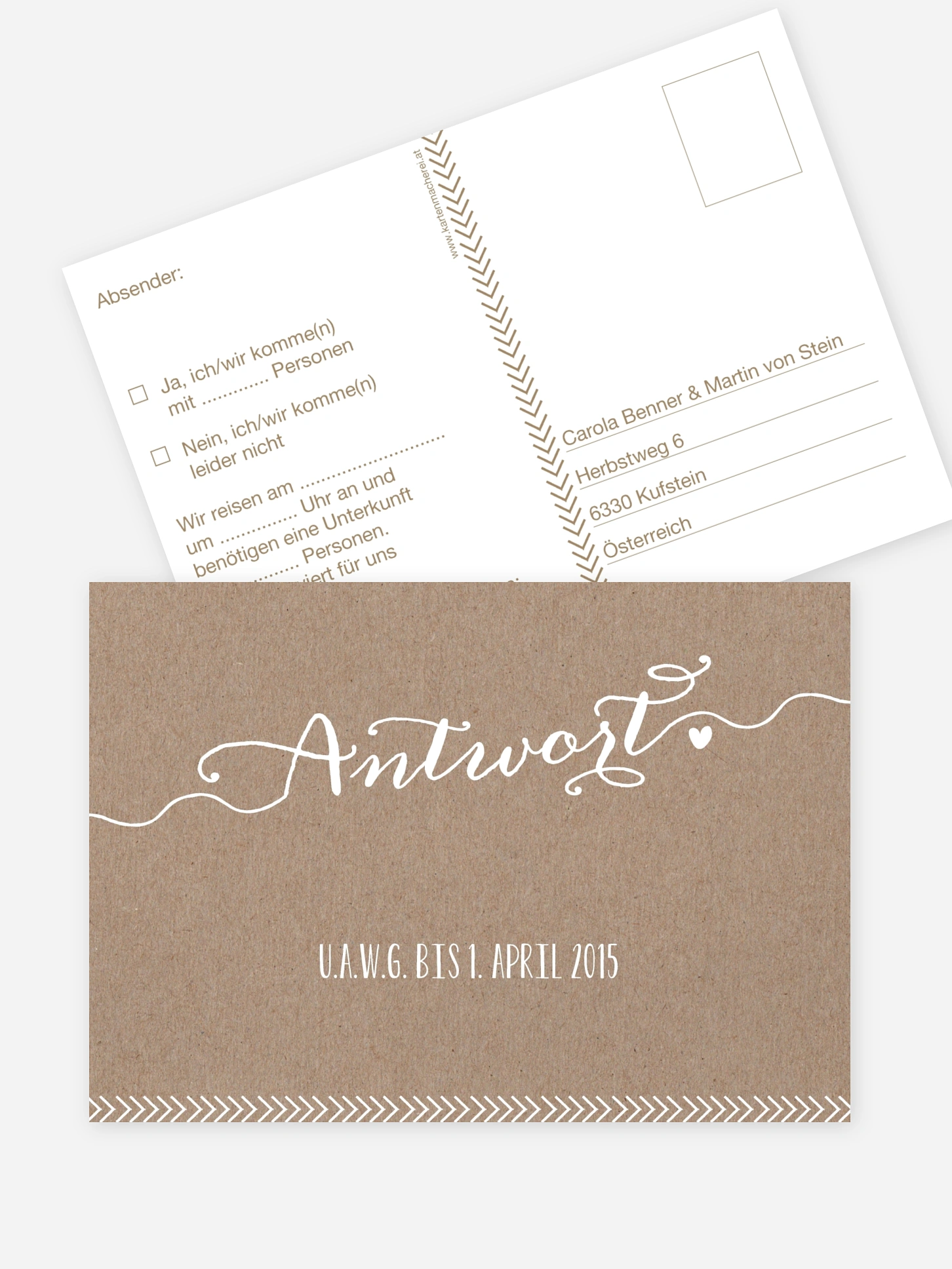 Antwortkarte Hochzeit Kalligrafie