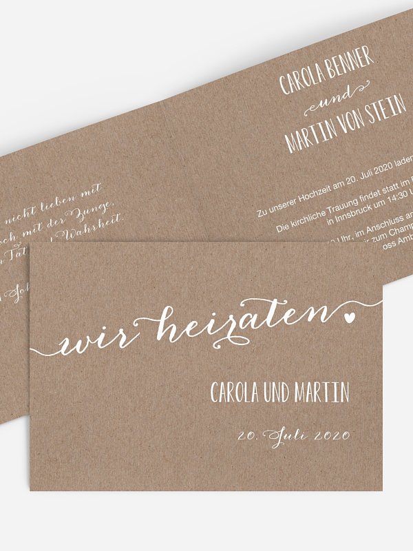 Hochzeitseinladung Kalligrafie