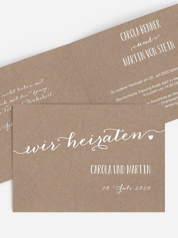Hochzeitseinladung Kalligrafie