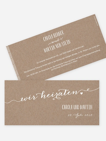 Hochzeitseinladung Kalligrafie