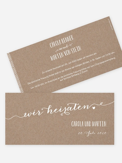 Hochzeitseinladung Kalligrafie