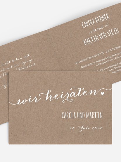 Hochzeitseinladung Kalligrafie