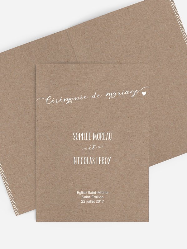 Livret de messe mariage Un beau jour
