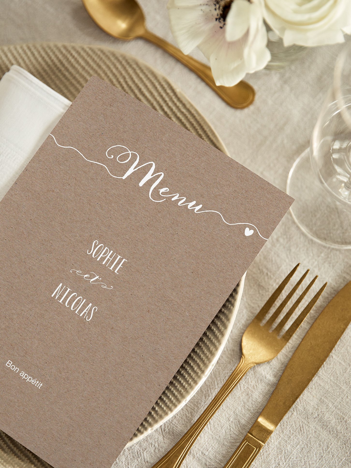 Menu mariage Un beau jour
