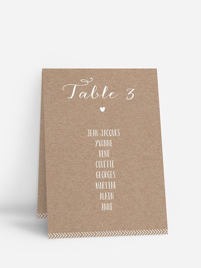 Nom de table mariage Un beau jour