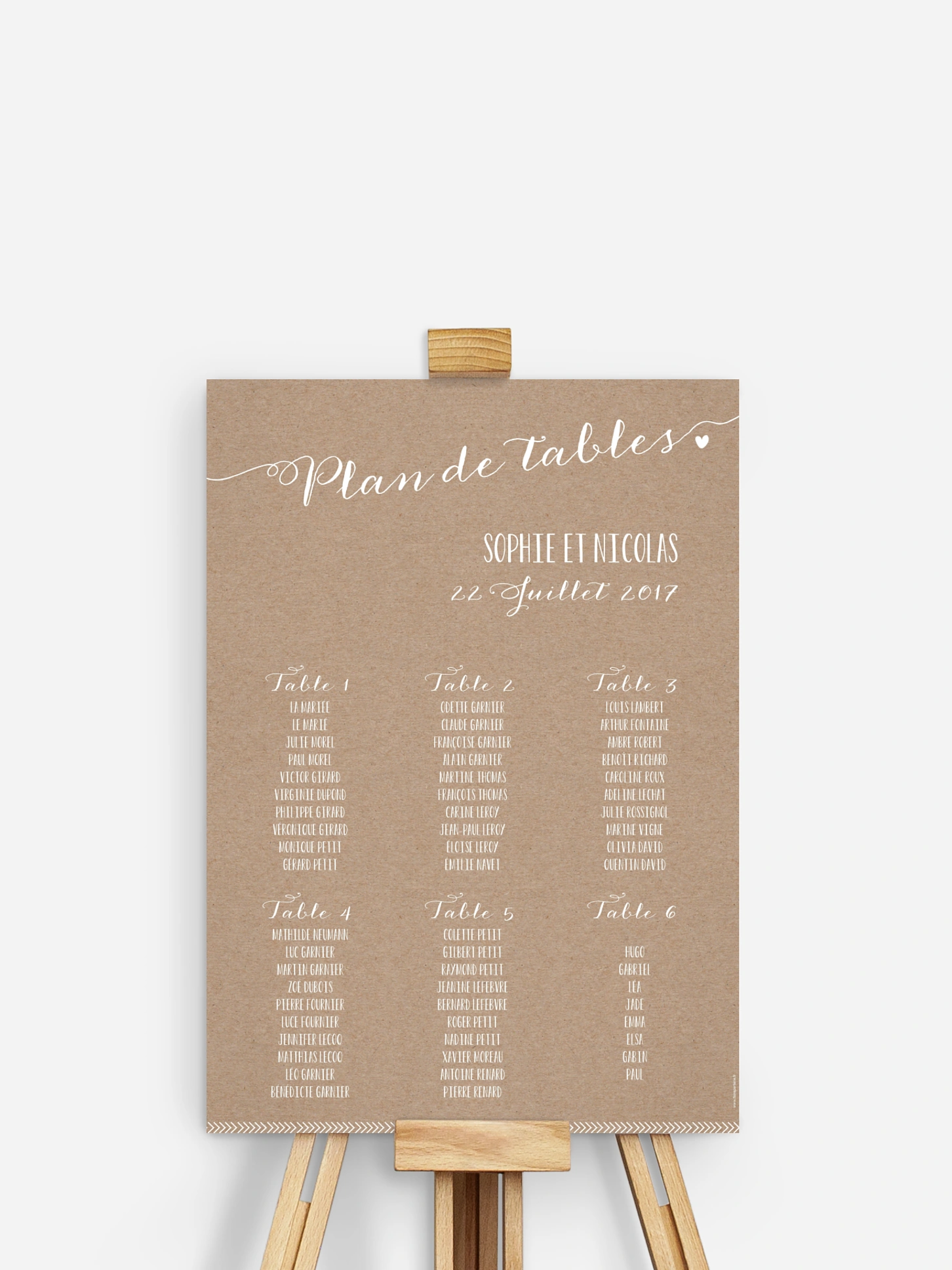 Poster plan de table mariage Un beau jour