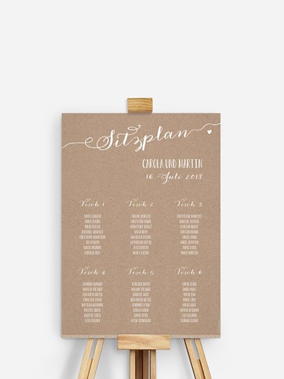 Sitzplan Plakat Kalligrafie