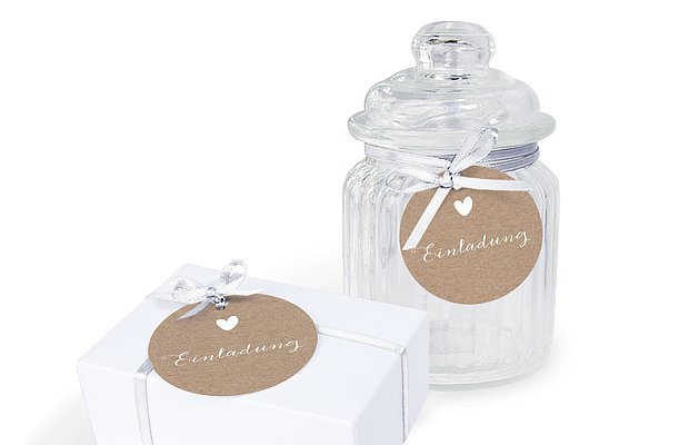 Anhänger mit Band zur Hochzeit Kalligrafie