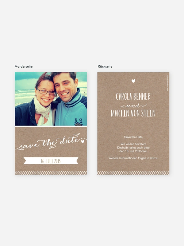 Save-the-Date Karte Kalligrafie