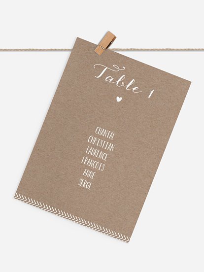 Cartons plan de table mariage Un beau jour