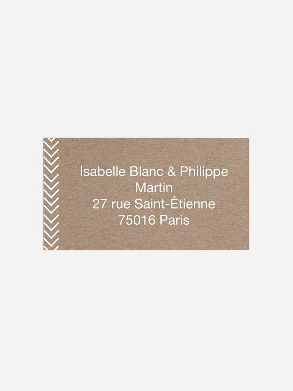 Étiquette destinataire mariage Un beau jour