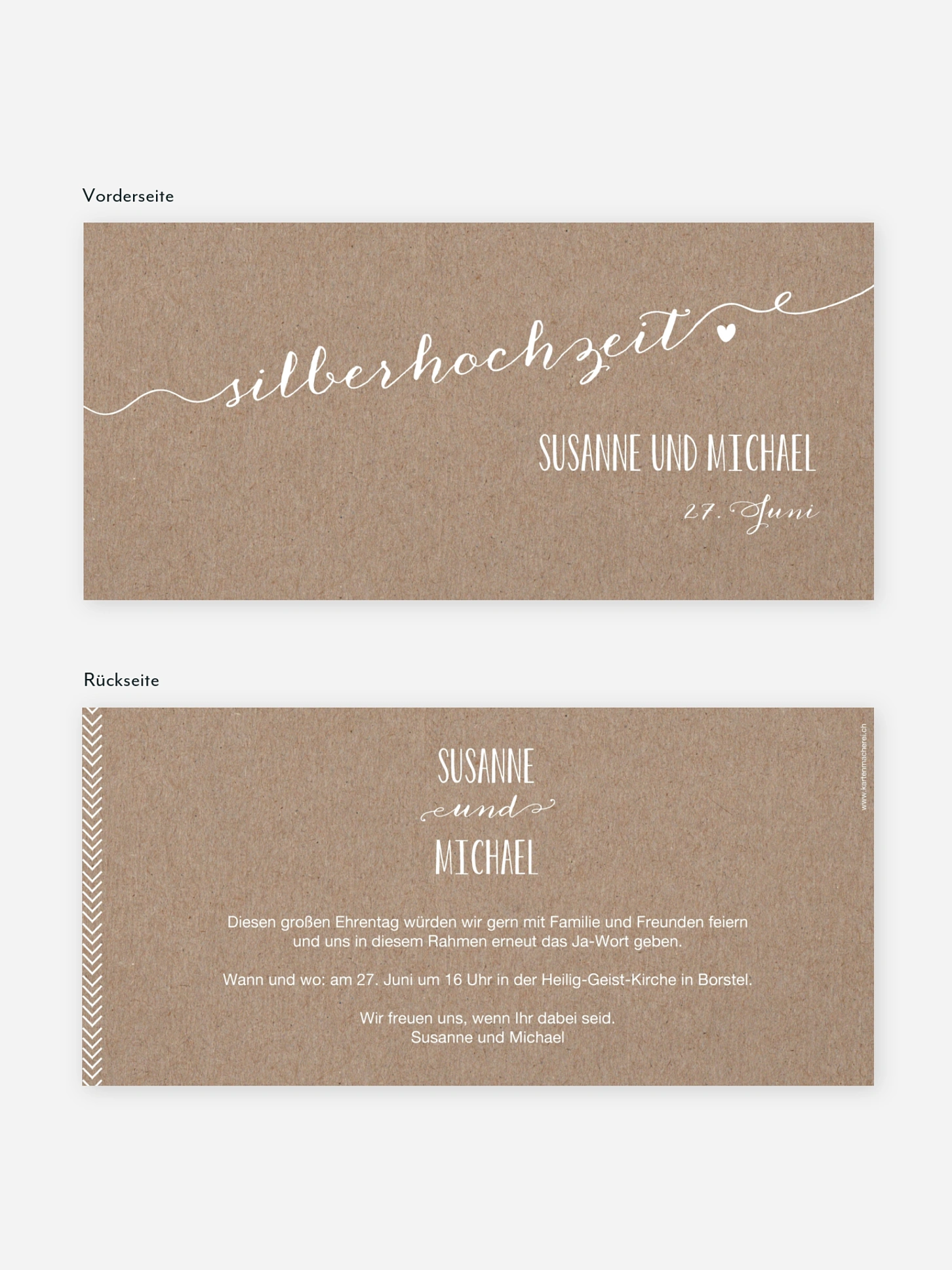 Einladung zur Silberhochzeit Kalligrafie