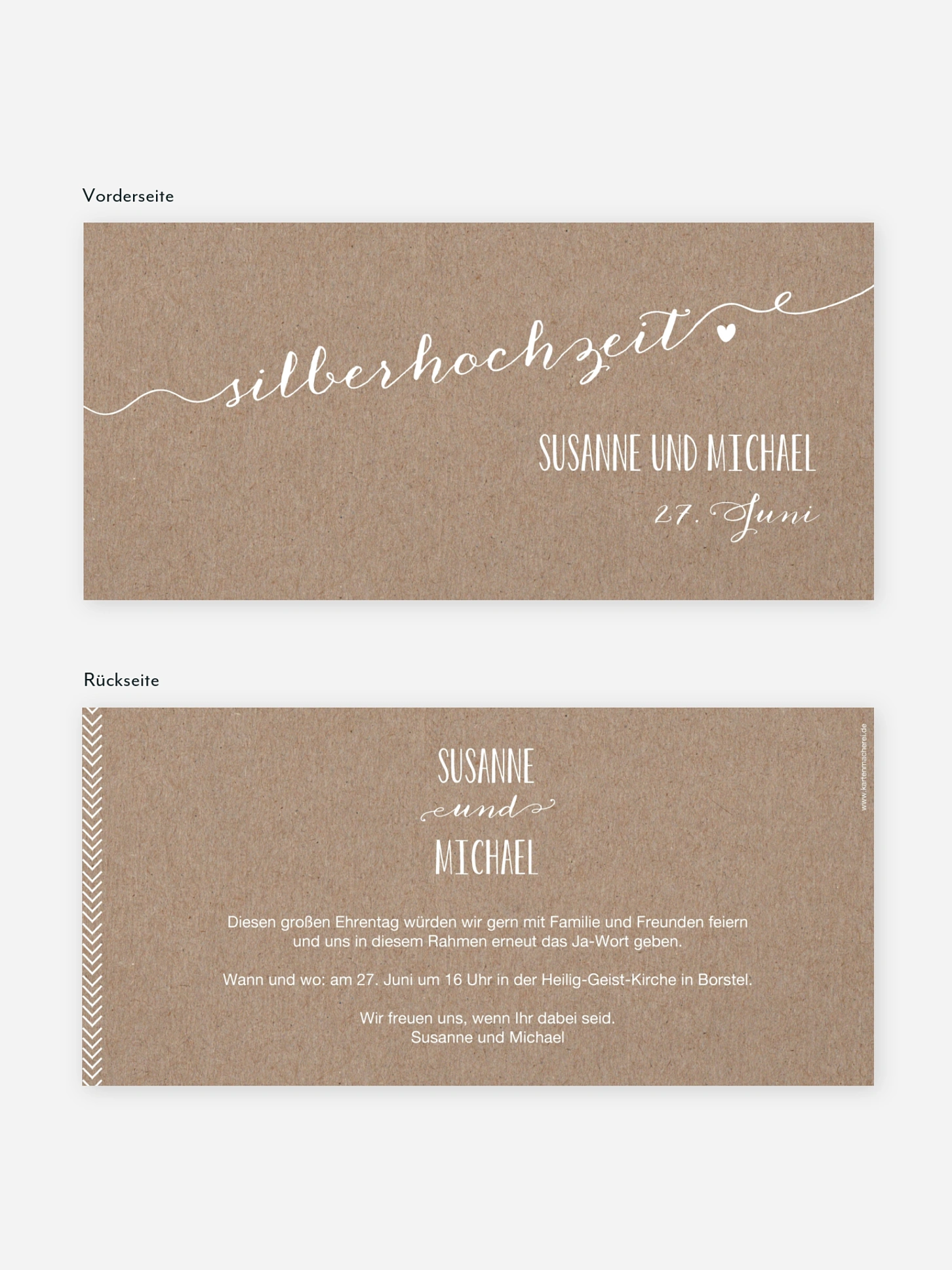 Einladung zur Silberhochzeit Kalligrafie