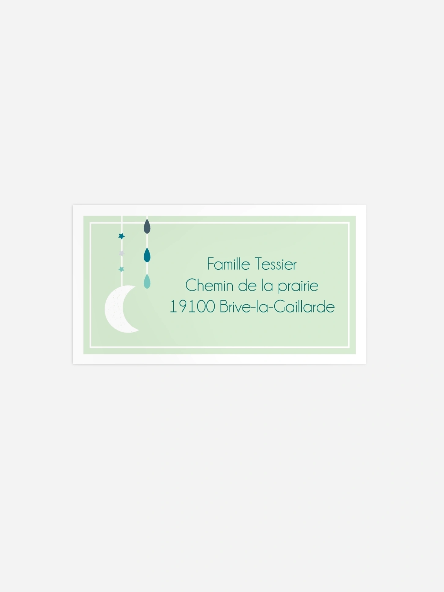 Étiquette destinataire baptême Dors bien