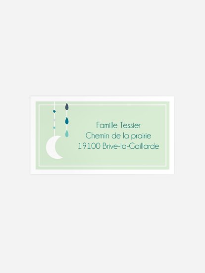Étiquette destinataire baptême Dors bien