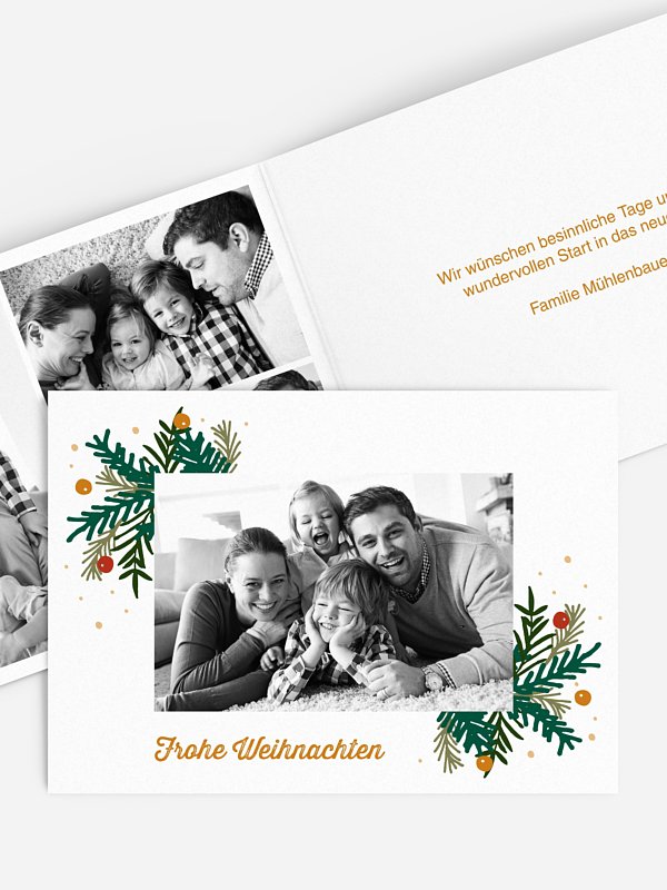 Weihnachtskarte Tannenzweige