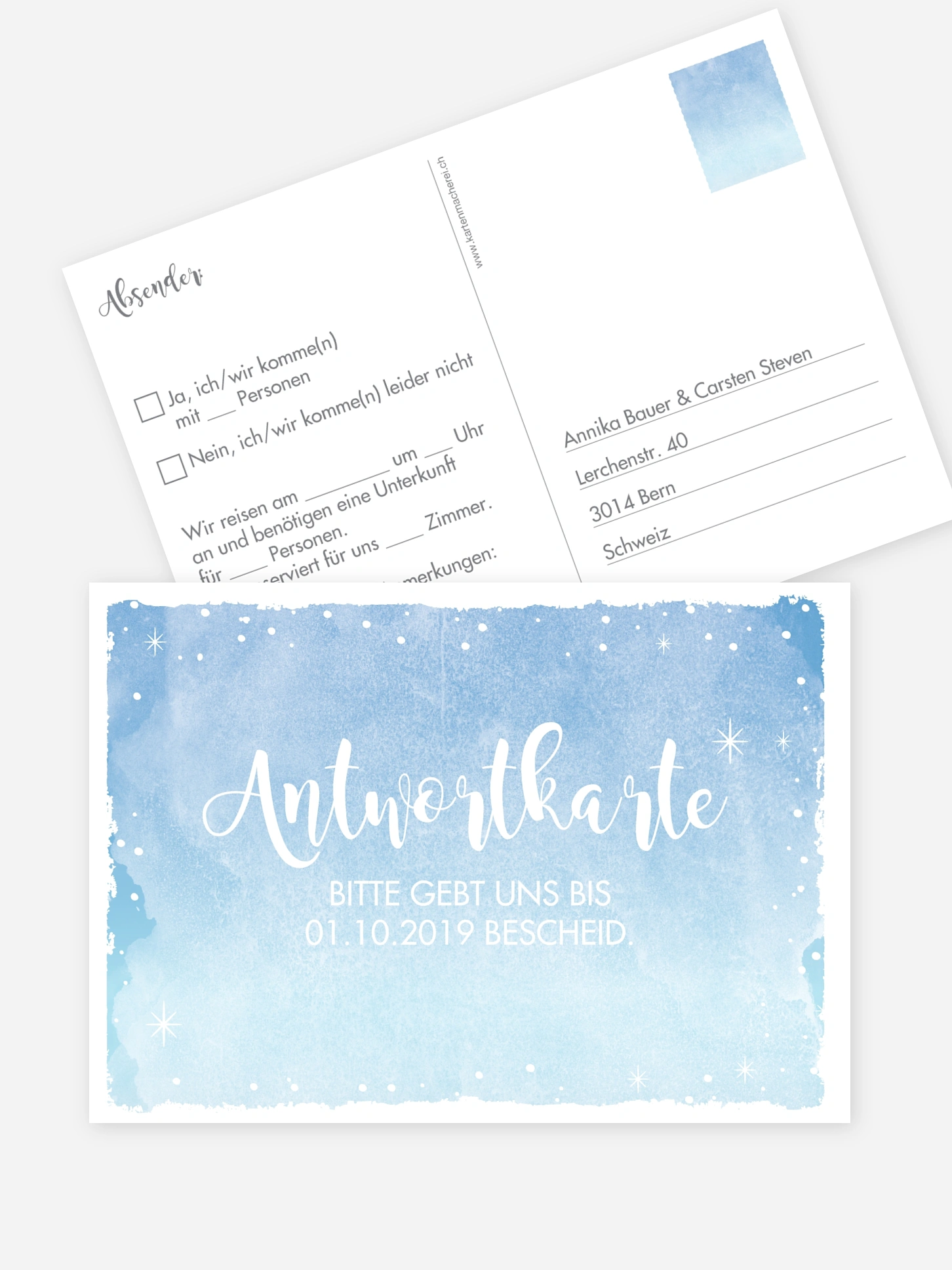 Antwortkarte Hochzeit Frozen
