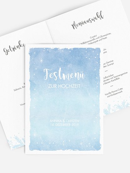 Menükarte Hochzeit Frozen