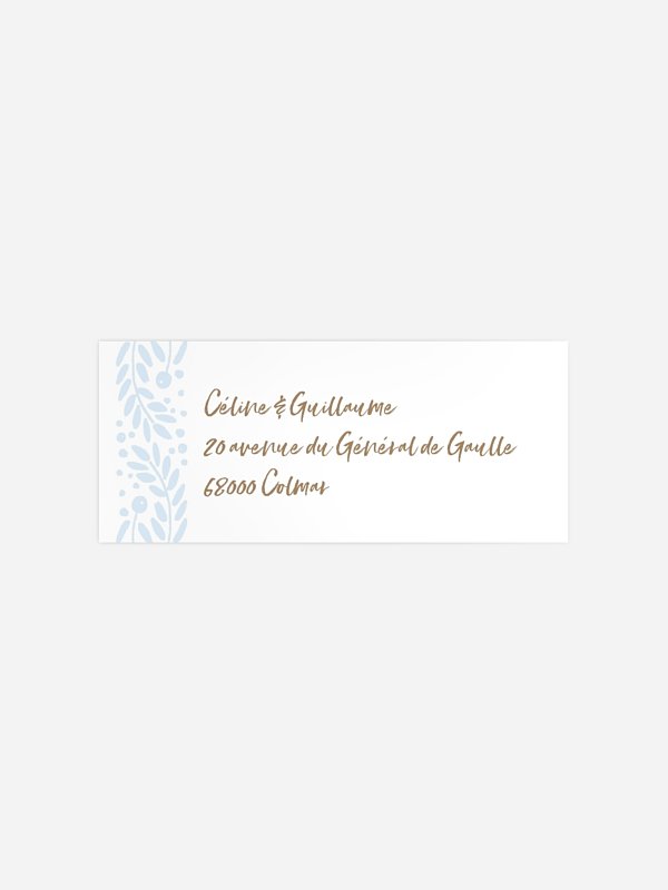 Étiquette expéditeur mariage Cadre hivernal