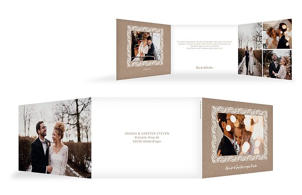 Dankeskarte Hochzeit Winter Frame