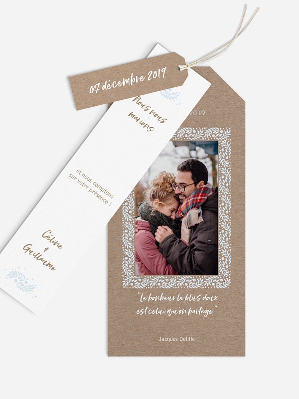 Faire-part mariage Cadre hivernal
