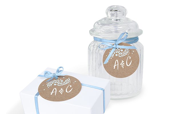 Anhänger mit Band zur Hochzeit Winter Frame