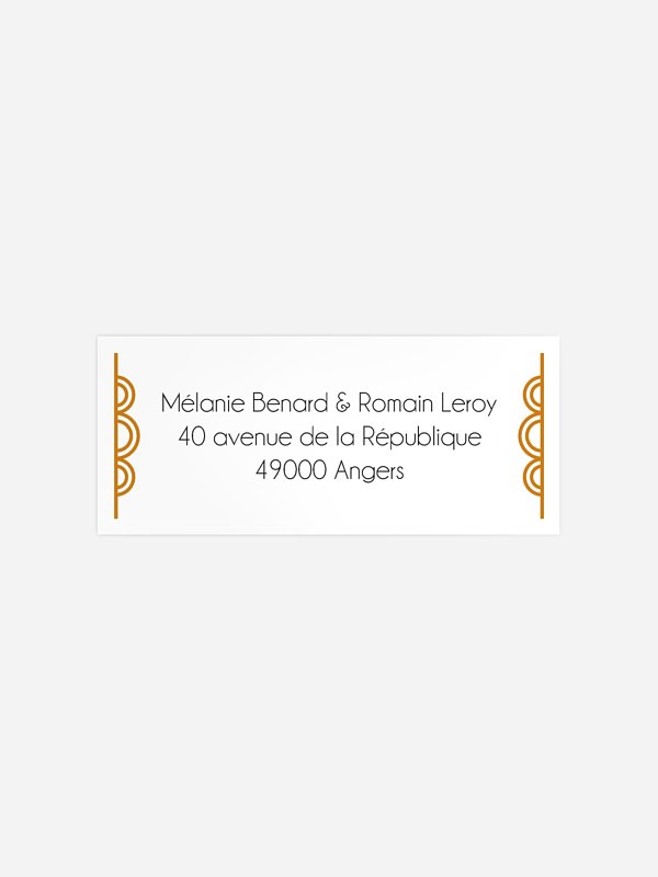 Étiquette expéditeur mariage Glamour