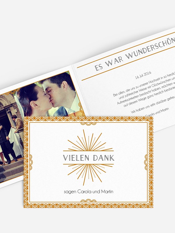 Dankeskarte Hochzeit Glam