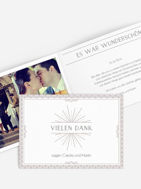 Dankeskarte Hochzeit Glam