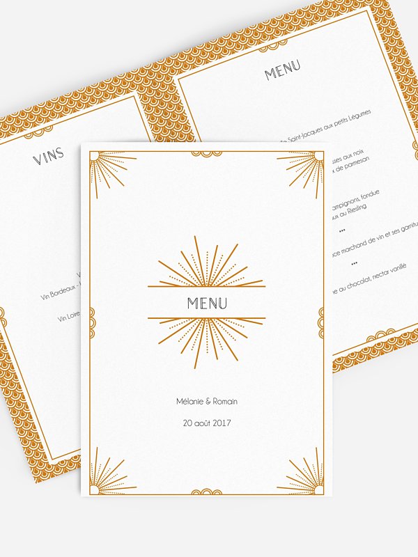 Menu mariage Glamour