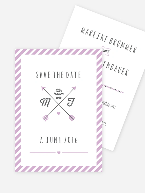 Save-the-Date Karte Mitten ins Herz