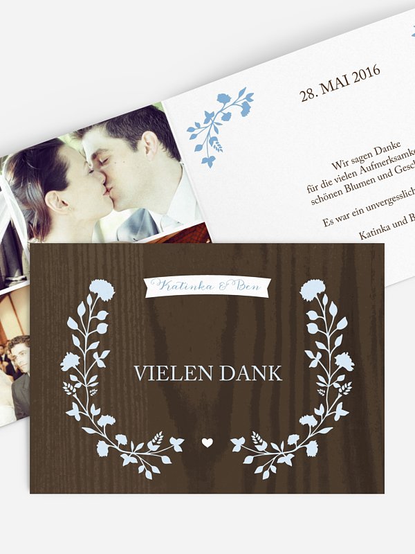 Dankeskarte Hochzeit Country Chic