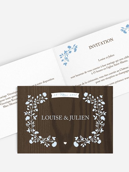 Faire-part mariage Bois chic