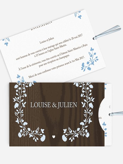 Faire-part mariage Bois chic