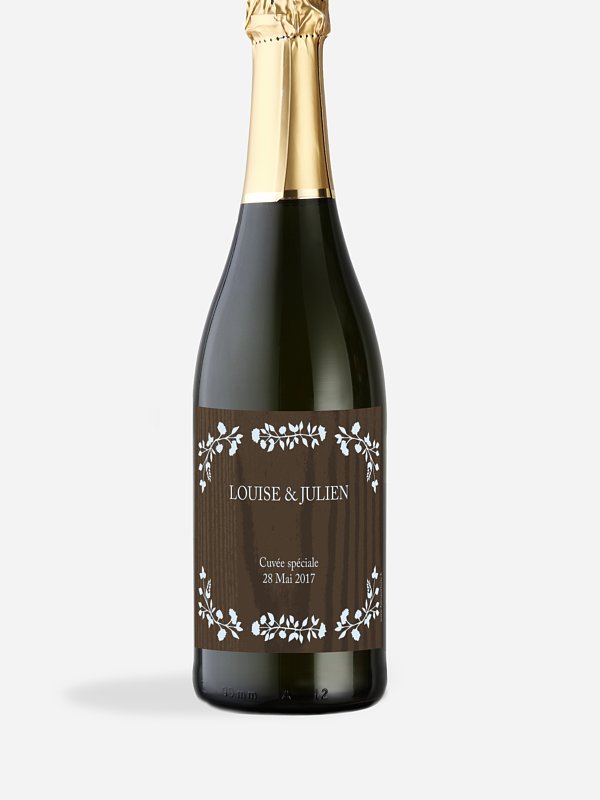 Étiquette bouteille Bois chic