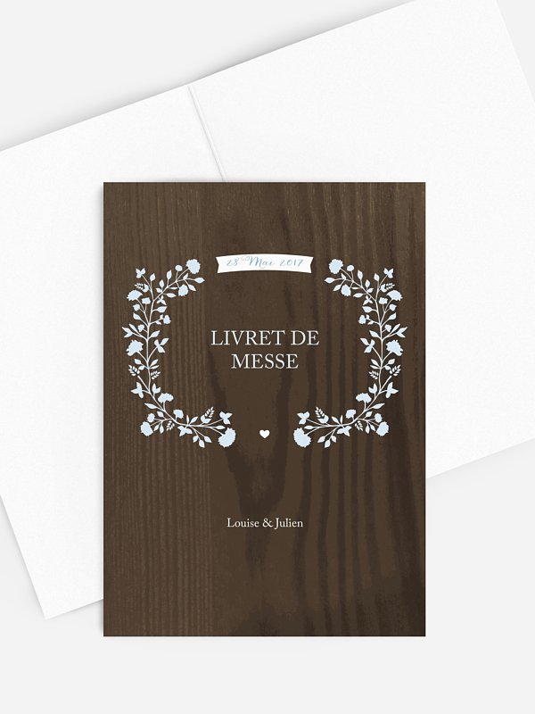 Livret de messe mariage Bois chic