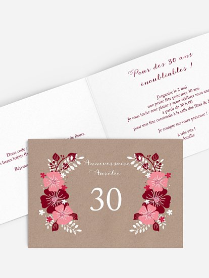 Invitation anniversaire 30 Passeport chic