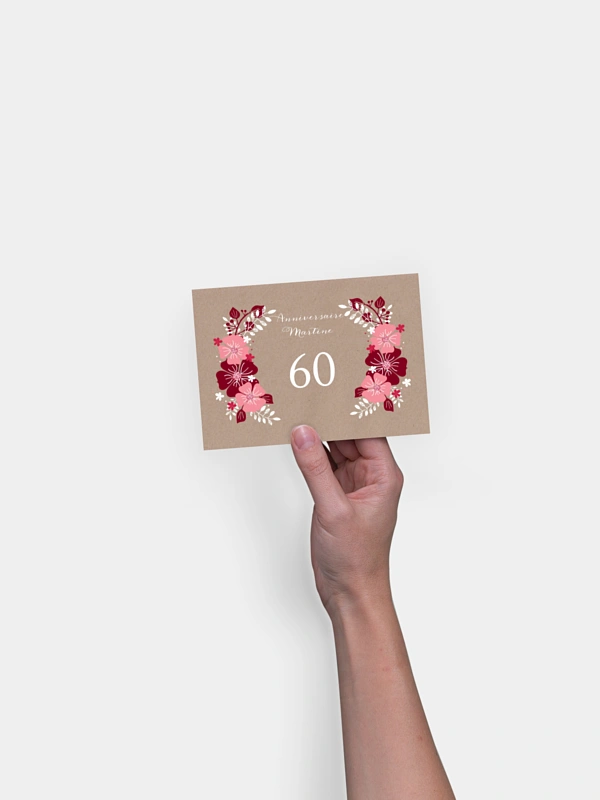 invitation anniversaire 60 Champêtre printanier