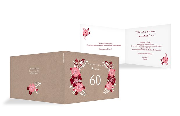 invitation anniversaire 60 Champêtre printanier