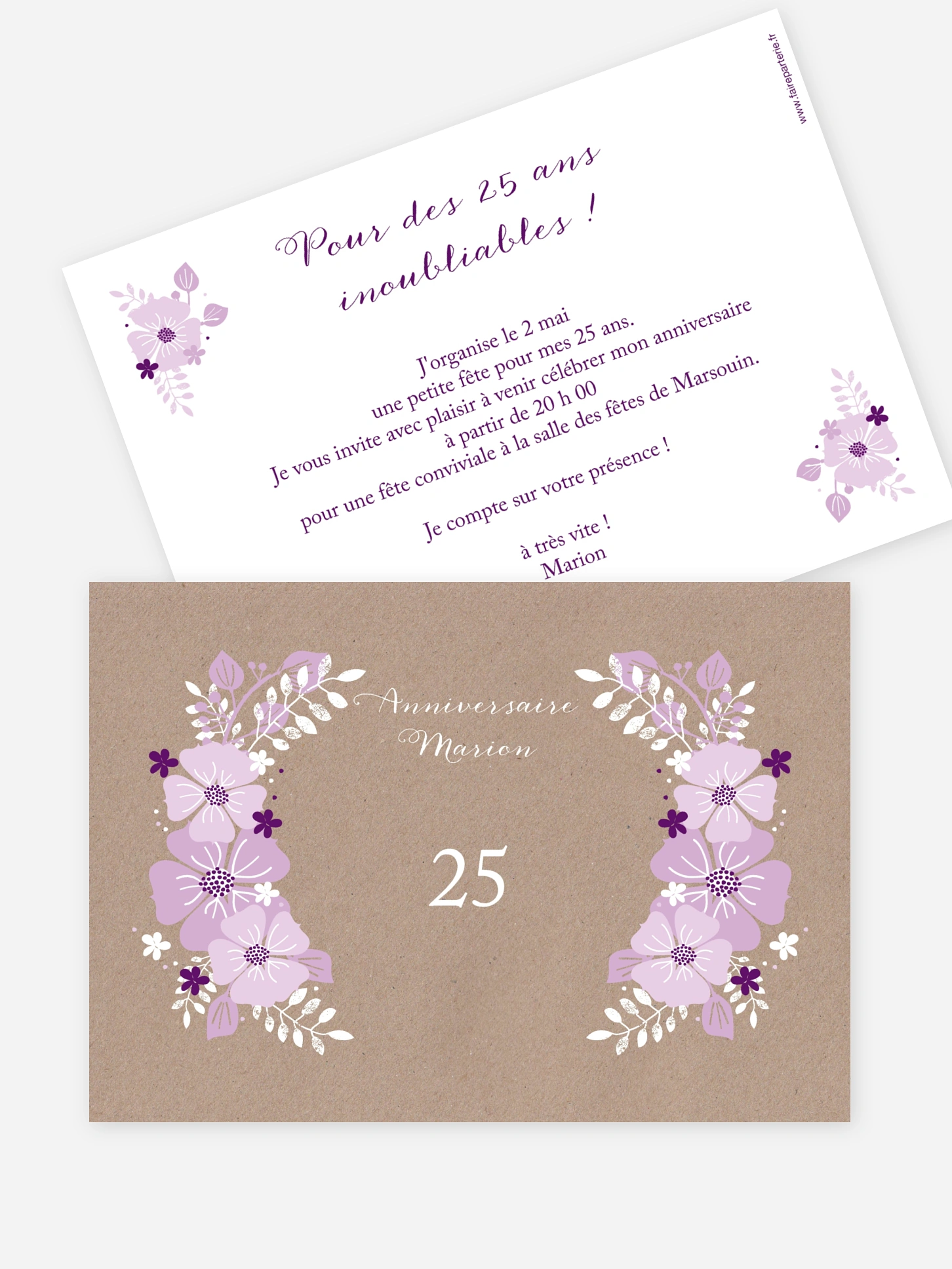 invitation anniversaire Champêtre printanier