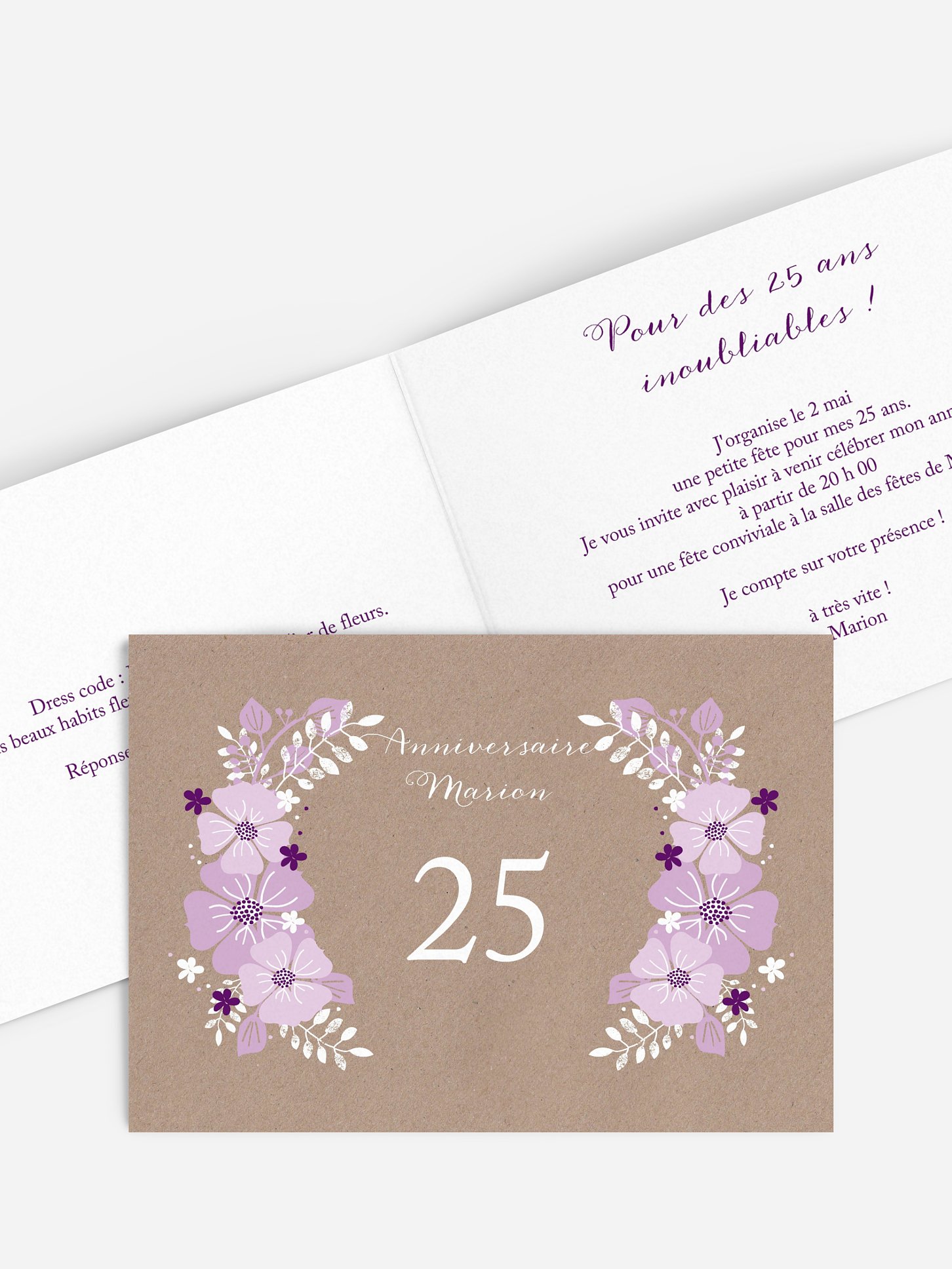 invitation anniversaire Champêtre printanier