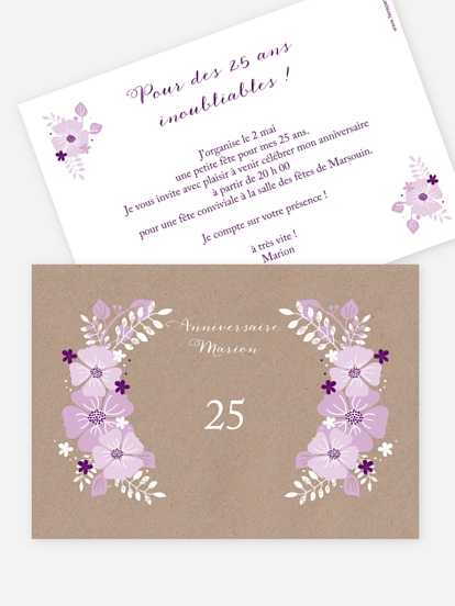 invitation anniversaire Champêtre printanier