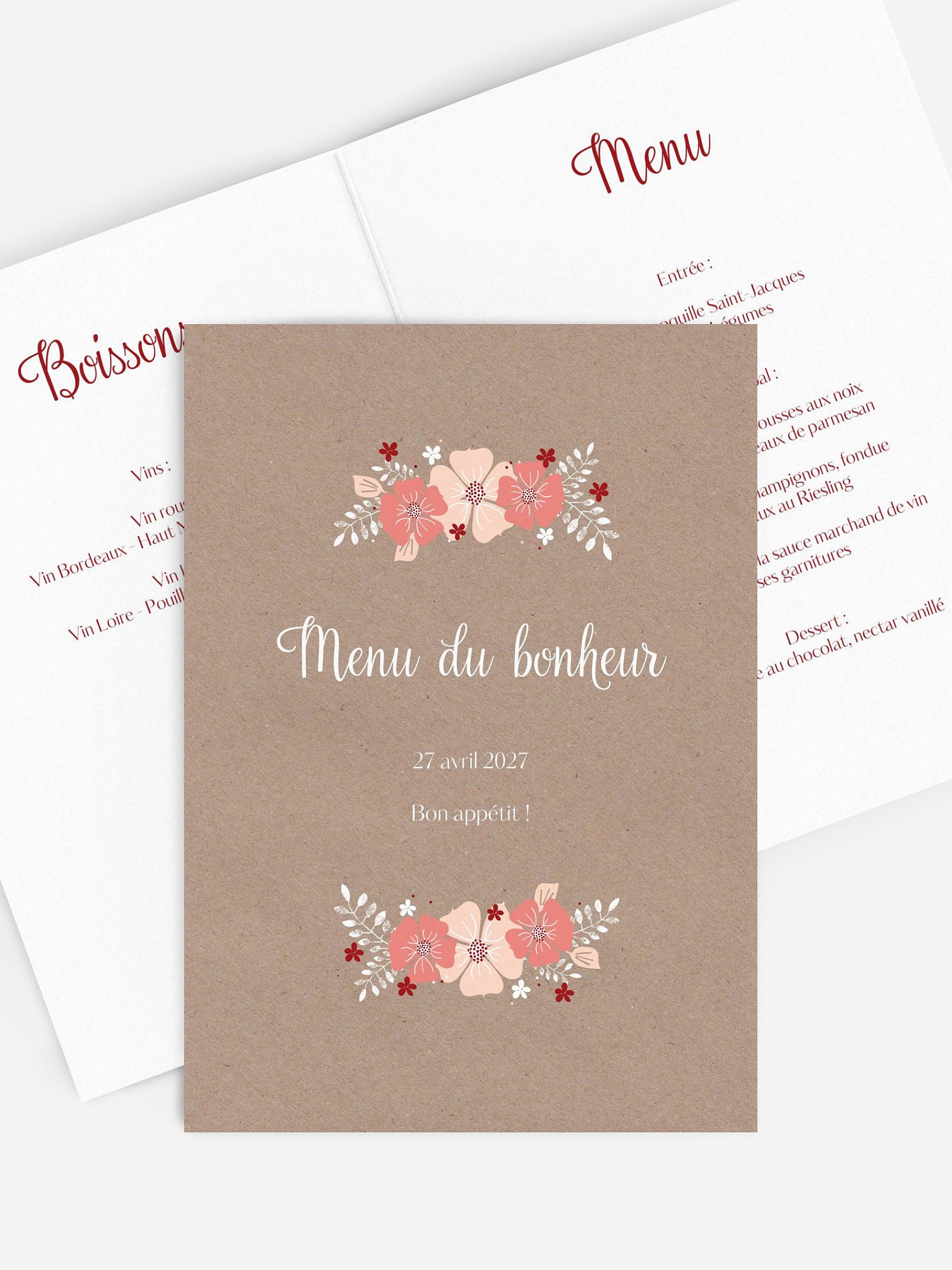 menu anniversaire Champêtre printanier