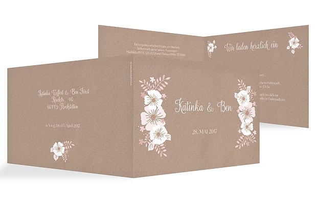 Hochzeitseinladung Blumig